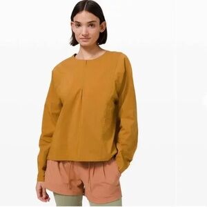 Lululemon Against Convention Long Sleeve Shirt Spiced Bronze Mustard 10